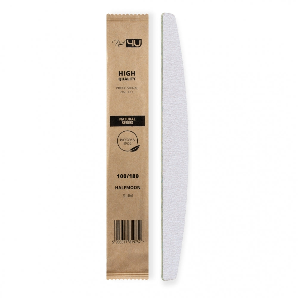 Lima de Unhas Natural Slim Meia Lua 100/180 | 50 Unidades | Nail4U
