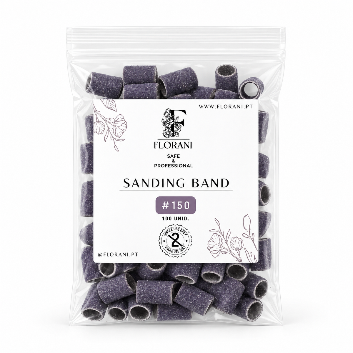 Disposable Sanding Bands for Drill Bit #150 - REGULAR Size 6mm - 100 pcs. | Nail sanding refills | Nail sanding bands
