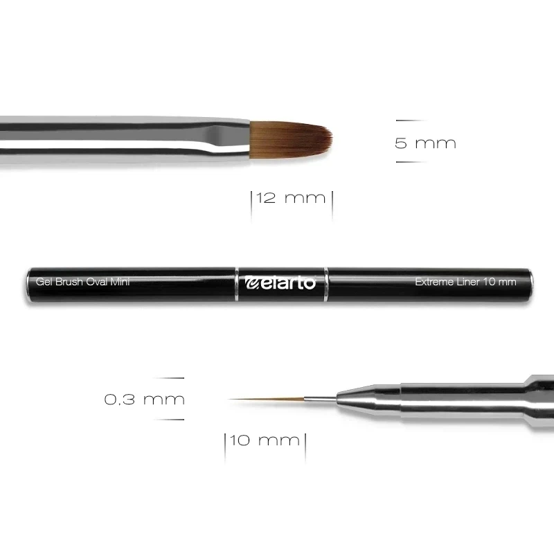 Pincel de Gel Oval Mini+Extreme Liner 10Mm (Negro)