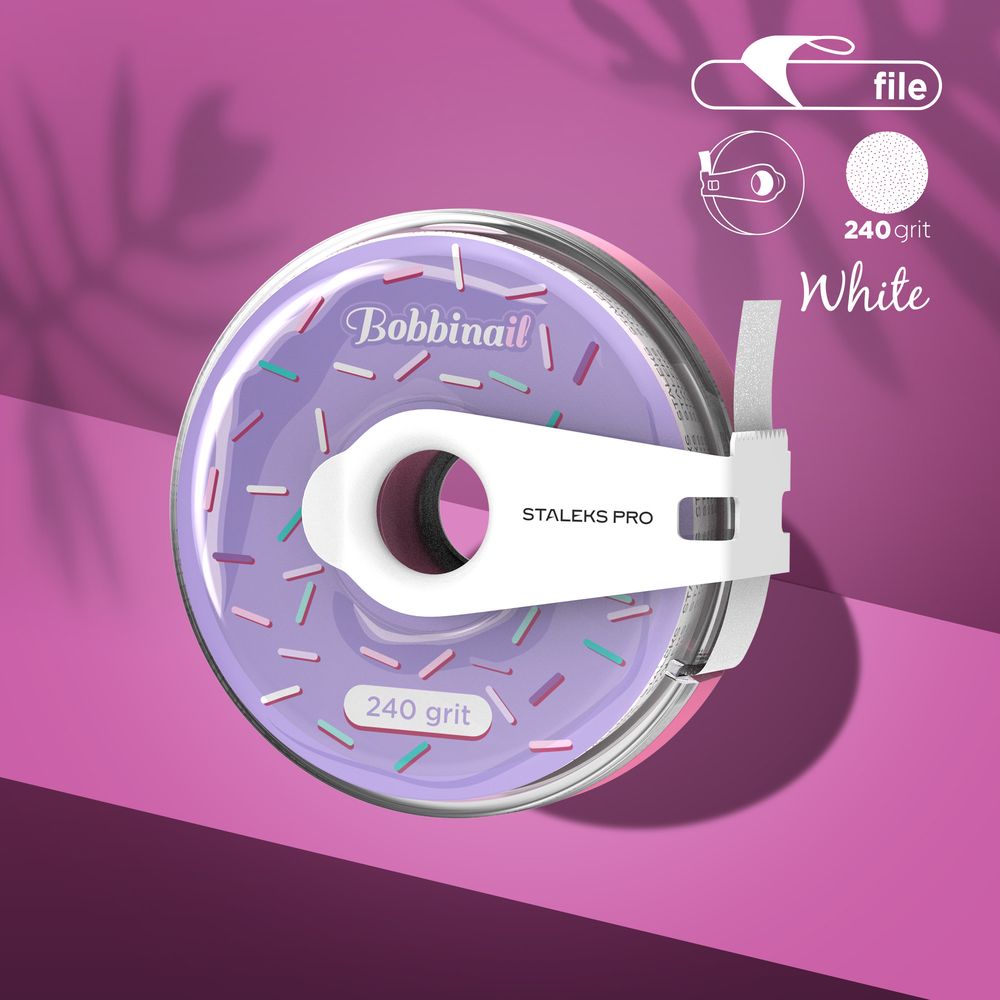 Cinta abrasiva desechable blanca papmAm Bobbinail EXPERT con caja #240