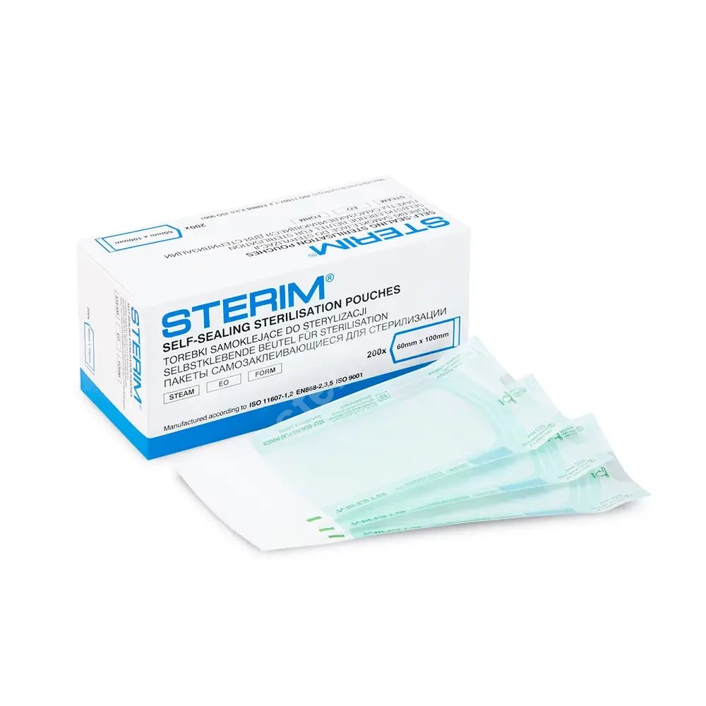 STERIM® Sterilisation Pouches Paper + Film – Self-sealing, 200 pcs. 60x100mm