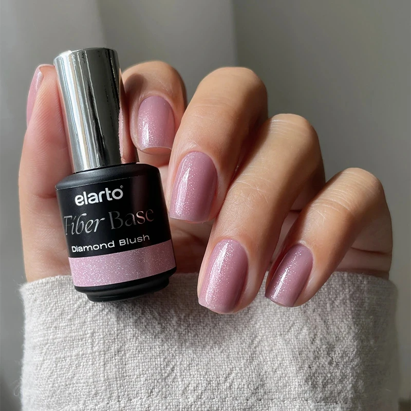 Elastic Fiber Base Diamond Blush 15ml - base híbrida con fibras de vidrio