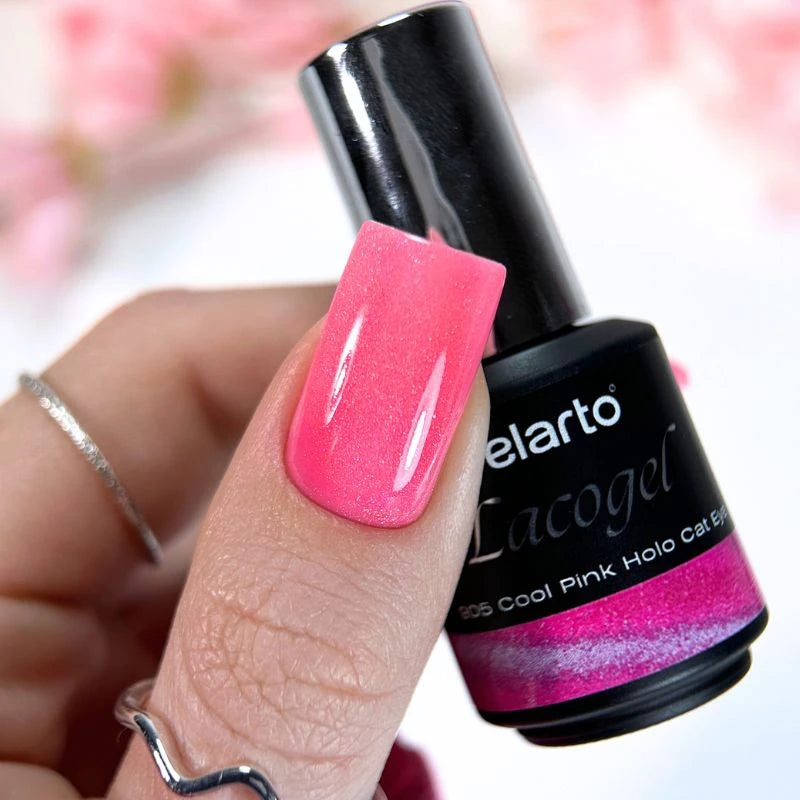 Gel Polish Lacogel Cool Pink Holo Cat Eye 905 - 7ml