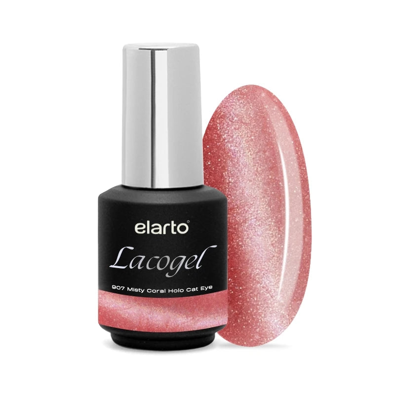 Gel Polish Lacogel Misty Coral Holo Cat Eye 907 - 7ml