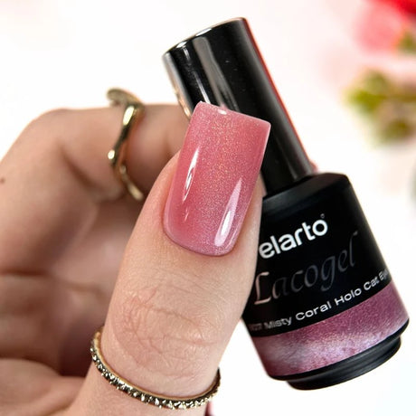 Gel Polish Lacogel Misty Coral Holo Cat Eye 907 - 7ml