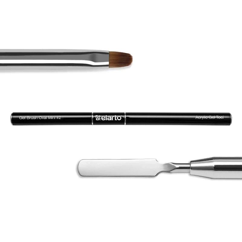 Pincel de Gel Oval Mini #2 + Acrygel Tool (Preto)
