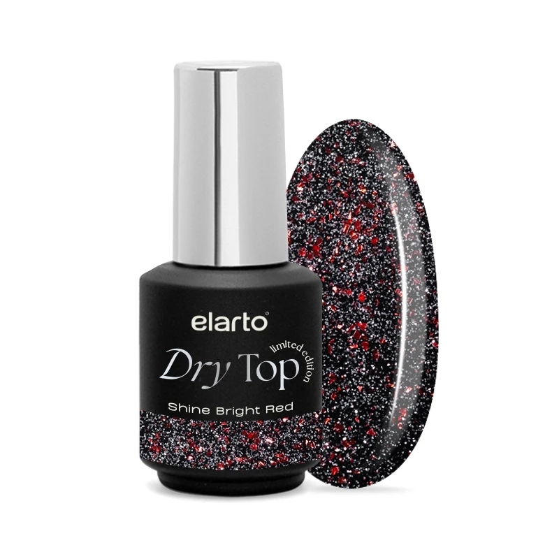 Dry Top Shine Rojo Brillante 7ml top coat híbrido con efecto flash