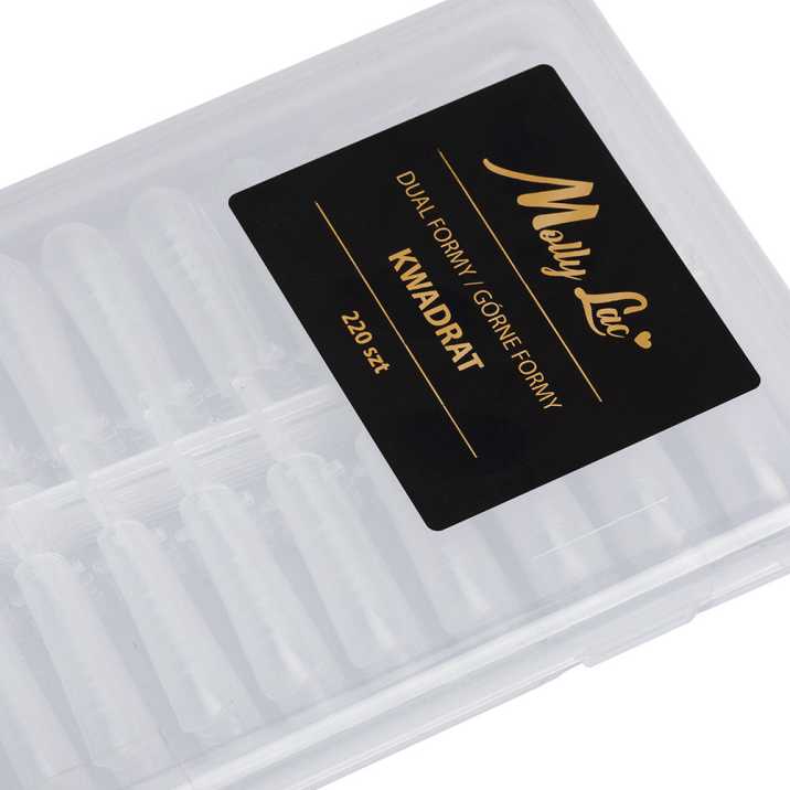 Moldes F1 para Gel, Acrigel y Acrílico Cuadrado con Medidas MollyLac – 220 unid. Modelo PH-68