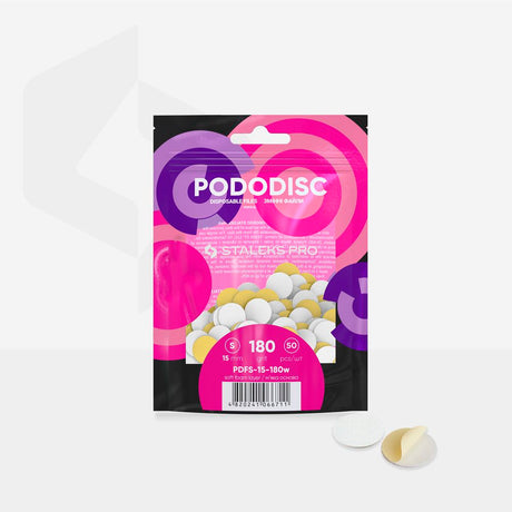 Limas descartáveis brancas em camada de espuma macia para disco de pedicure PODODISC S EXPERT grão 180 (50 unidades)
