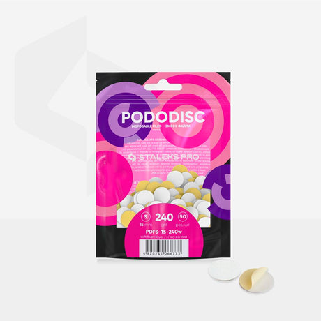 Limas descartáveis brancas em camada de espuma macia para disco de pedicure PODODISC S EXPERT 240 (50 unidades)