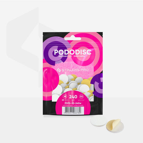 Limas descartáveis brancas em camada de espuma macia para disco de pedicure PODODISC M EXPERT 240 (50 unidades)