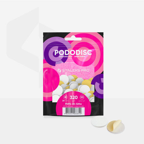 Limas descartáveis brancas em camada de espuma macia para disco de pedicure PODODISC M EXPERT grão 320 (50 unidades)