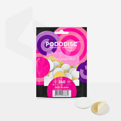 Limas descartáveis brancas em camada de espuma macia para disco de pedicure PODODISC L EXPERT 240 (50 unidades)