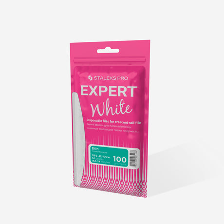 Limas Blancas Desechables Media Luna Fina | EXPERT 42 Grano #100 (50 Unidades)
