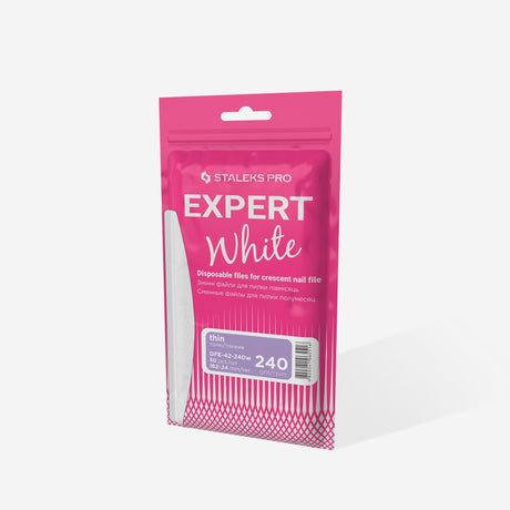 Limas Blancas Desechables Media Luna Fina | EXPERT 42 Grano #240 (50 Unidades)